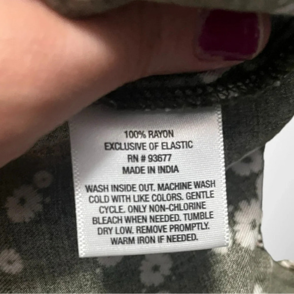 ARIZONA JEAN COMPANY 90's Green Floral Spaghetti Strap Mini Dress Large | EUC - Picture 7 of 7